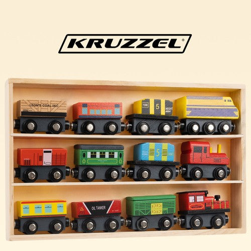 Kolejka drewniana- pociąg 12szt. Kruzzel 23522